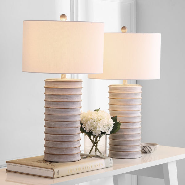 Safavieh MELINA Table Lamp - Contemporary Grey & White Design for Warm Ambient Lighting in Any Room TBL4121A-SET2