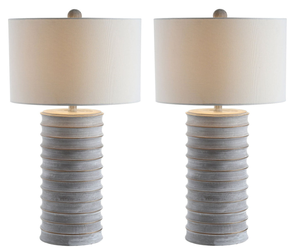 Safavieh MELINA Table Lamp - Contemporary Grey & White Design for Warm Ambient Lighting in Any Room TBL4121A-SET2
