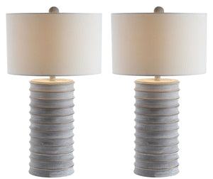 Safavieh MELINA Table Lamp - Contemporary Grey & White Design for Warm Ambient Lighting in Any Room TBL4121A-SET2