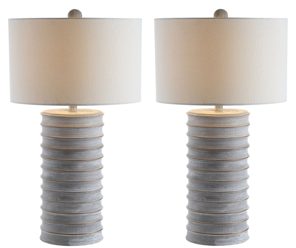 Safavieh MELINA Table Lamp - Contemporary Grey & White Design for Warm Ambient Lighting in Any Room TBL4121A-SET2