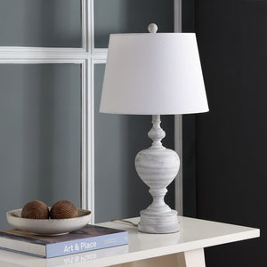Safavieh ALBAN, Elegant 27 Inch White Polyresin Table Lamp Set of 2 for Modern & Traditional Décor Styles TBL4122A-SET2