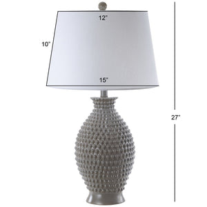Safavieh ROSTEN, Elegant 27-Inch Grey Polyresin Table Lamp Set of 2 - Perfect for Any Room Decor and Style TBL4125A-SET2