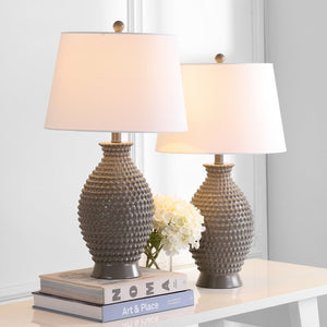 Safavieh ROSTEN, Elegant 27-Inch Grey Polyresin Table Lamp Set of 2 - Perfect for Any Room Decor and Style TBL4125A-SET2