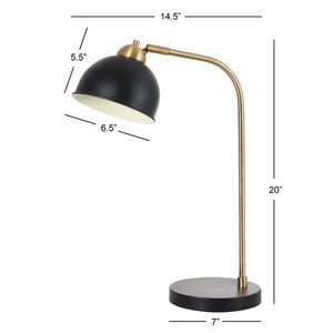 Safavieh BILSTON, 20 Inch Black/Gold Iron Table Lamp - Sophisticated Accent for Modern Interiors & Ambient Glow TBL4127A