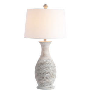 Safavieh BENTLEE, Elegant 30-Inch Grey Polyresin Table Lamp Set of 2 for Stylish Ambient Lighting Decor TBL4131A-SET2