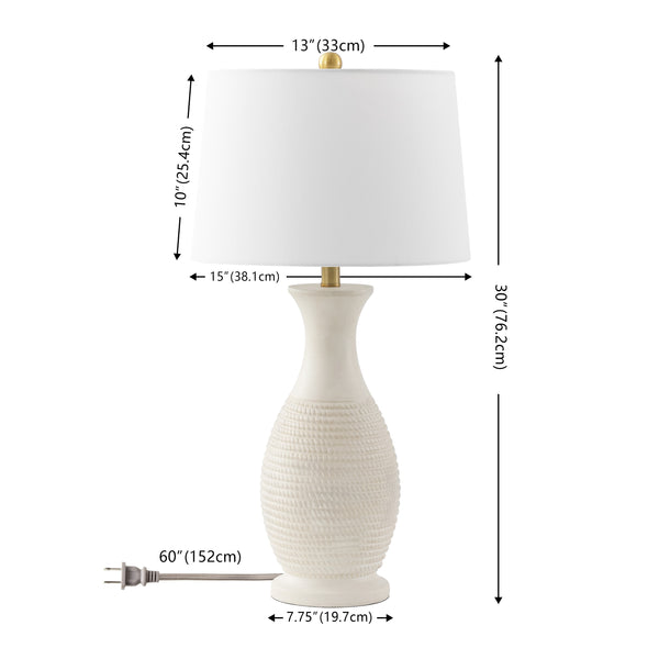 Safavieh Bentlee, Elegant 30-inch Bone Polyresin Table Lamp Set Of 2 For Stylish Home Decor & Ambiance Bone Polyresin Body ,Fabric Shade Tbl4131b-set2