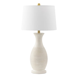 Safavieh Bentlee, Elegant 30-inch Bone Polyresin Table Lamp Set Of 2 For Stylish Home Decor & Ambiance Bone Polyresin Body ,Fabric Shade Tbl4131b-set2