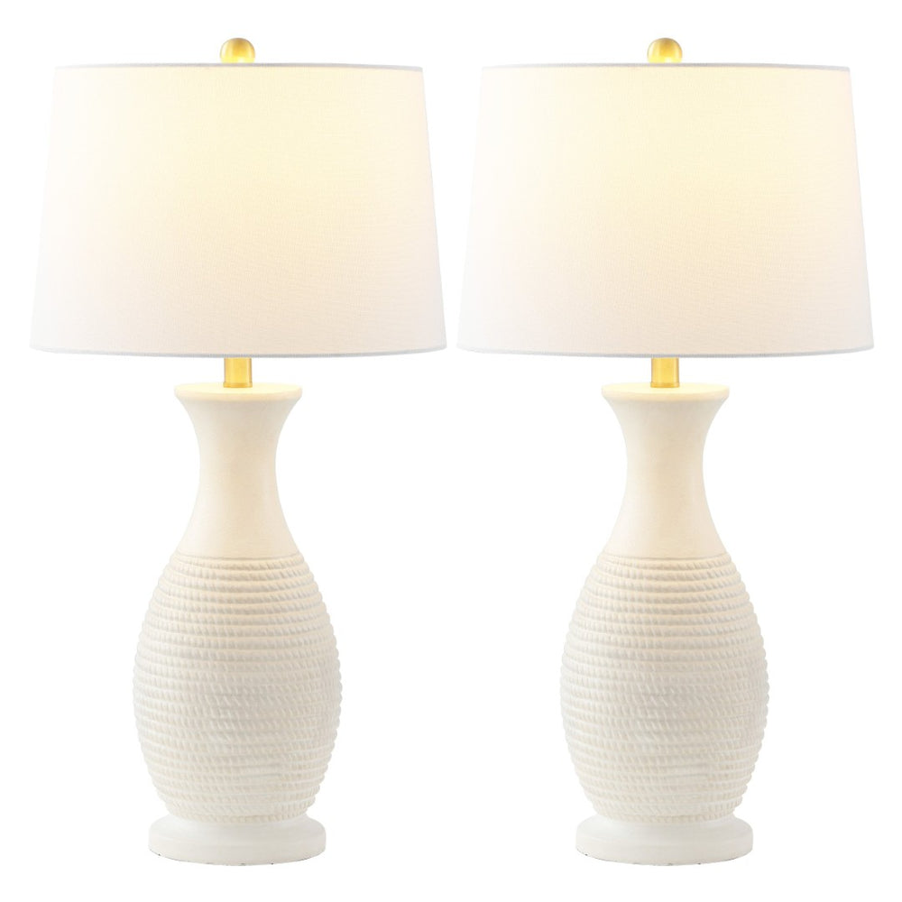 Safavieh BENTLEE, 30-Inch Bone Table Lamp Set of 2 - Elegant Polyresin Design for Warm Home Illumination TBL4131B-SET2
