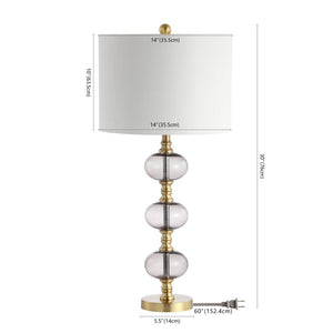 Safavieh MARCELO, Elegant Brass and Glass Table Lamp Set of 2 – 30-Inch Height for Modern Ambiance and Style TBL4133A-SET2