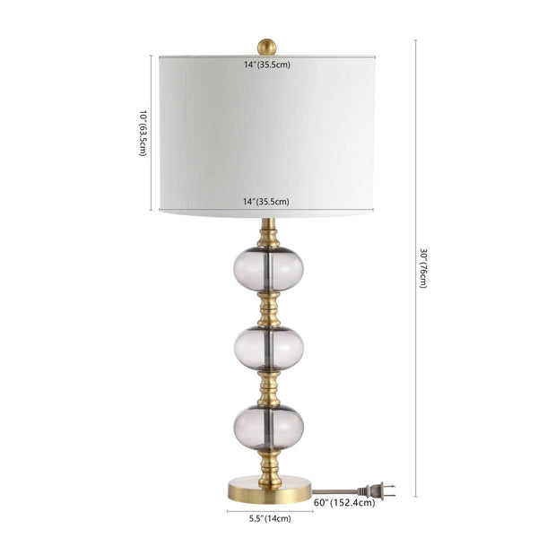 Safavieh MARCELO, Elegant Brass and Glass Table Lamp Set of 2 – 30-Inch Height for Modern Ambiance and Style TBL4133A-SET2