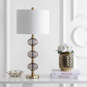 Safavieh MARCELO, Elegant Brass and Glass Table Lamp Set of 2 – 30-Inch Height for Modern Ambiance and Style TBL4133A-SET2