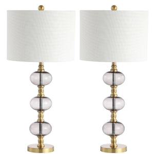 Safavieh MARCELO, Elegant Brass and Glass Table Lamp Set of 2 – 30-Inch Height for Modern Ambiance and Style TBL4133A-SET2