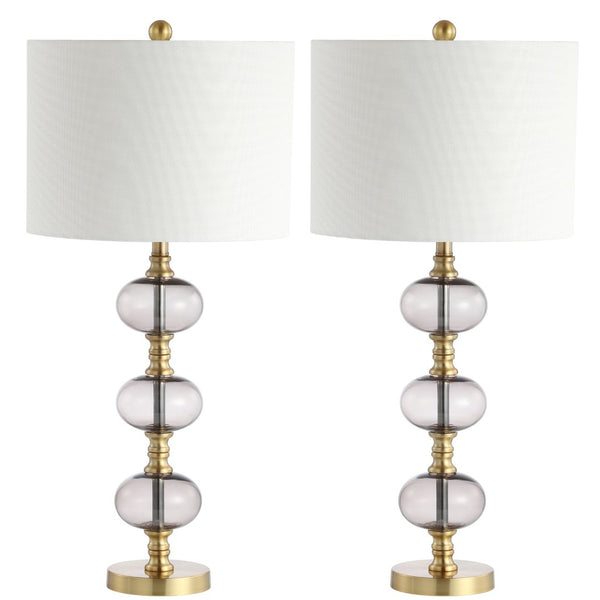Safavieh MARCELO, Elegant Brass and Glass Table Lamp Set of 2 – 30-Inch Height for Modern Ambiance and Style TBL4133A-SET2