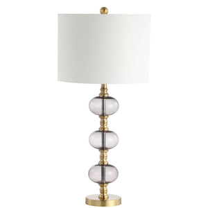 Safavieh MARCELO, Elegant Brass and Glass Table Lamp Set of 2 – 30-Inch Height for Modern Ambiance and Style TBL4133A-SET2