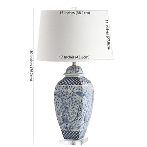 Safavieh BRAEDEN Table Lamp - Blue & White Sculptural Accent for Bedrooms, Living Rooms, and Home Offices TBL4136A