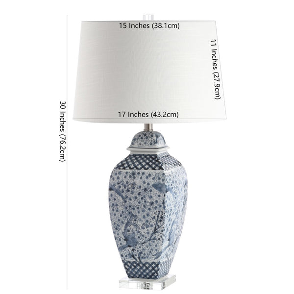 Safavieh BRAEDEN Table Lamp - Blue & White Sculptural Accent for Bedrooms, Living Rooms, and Home Offices TBL4136A