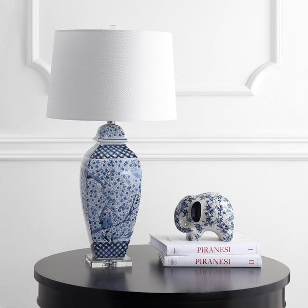 Safavieh BRAEDEN Table Lamp - Blue & White Sculptural Accent for Bedrooms, Living Rooms, and Home Offices TBL4136A