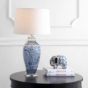 Safavieh BRAEDEN Table Lamp - Blue & White Sculptural Accent for Bedrooms, Living Rooms, and Home Offices TBL4136A