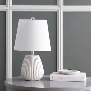Safavieh KOLE Table Lamp in Pristine White – Modern Minimalist Lighting for Stylish Homes & Cozy Spaces TBL4139A-SET2