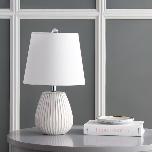 Safavieh KOLE Table Lamp in Pristine White – Modern Minimalist Lighting for Stylish Homes & Cozy Spaces TBL4139A-SET2