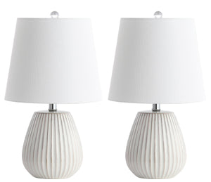 Safavieh KOLE Table Lamp in Pristine White – Modern Minimalist Lighting for Stylish Homes & Cozy Spaces TBL4139A-SET2