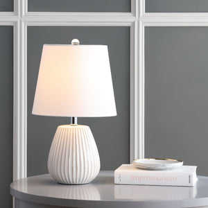 Safavieh KOLE Table Lamp in Pristine White – Modern Minimalist Lighting for Stylish Homes & Cozy Spaces TBL4139A-SET2