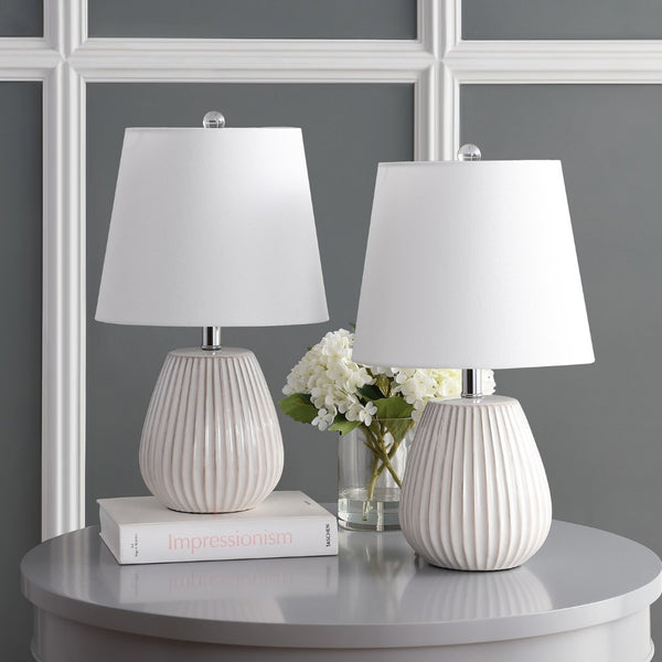 Safavieh KOLE Table Lamp in Pristine White – Modern Minimalist Lighting for Stylish Homes & Cozy Spaces TBL4139A-SET2
