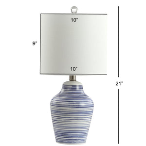 Safavieh MAXTON Table Lamp - Elegant Blue & White Accent for Ambient Lighting in Any Room, 21" Height TBL4141A-SET2