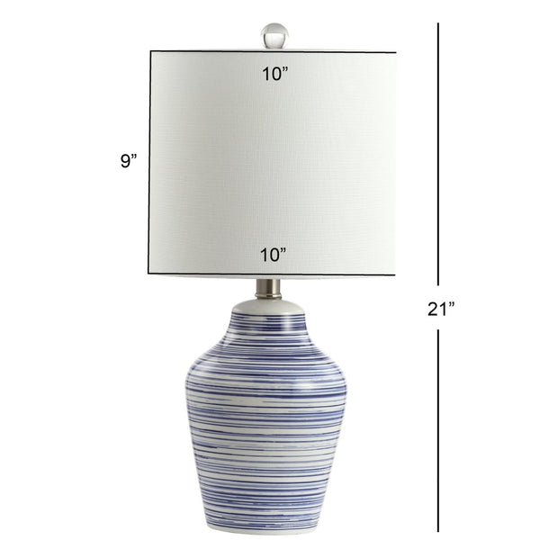 Safavieh MAXTON Table Lamp - Elegant Blue & White Accent for Ambient Lighting in Any Room, 21" Height TBL4141A-SET2