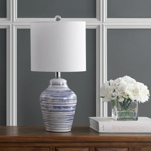 Safavieh MAXTON Table Lamp - Elegant Blue & White Accent for Ambient Lighting in Any Room, 21" Height TBL4141A-SET2