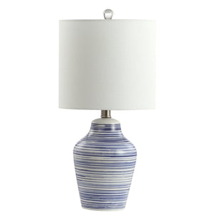 Safavieh MAXTON Table Lamp - Elegant Blue & White Accent for Ambient Lighting in Any Room, 21" Height TBL4141A-SET2