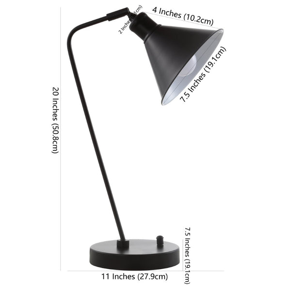 Safavieh VANCE, 20-Inch Black Iron Table Lamp with USB Port – Modern Design for Home Office & Bedroom Use TBL4143A