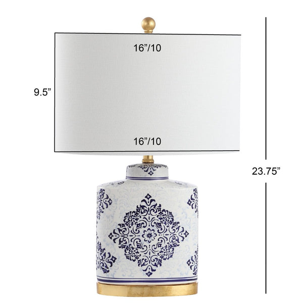Safavieh KAMDYN Table Lamp: Elegant Blue & White Accent for Modern Spaces, Perfect for Bedside & Decor TBL4145A-SET2
