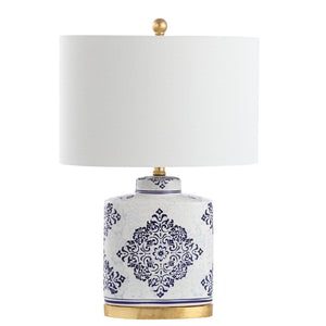 Safavieh KAMDYN Table Lamp: Elegant Blue & White Accent for Modern Spaces, Perfect for Bedside & Decor TBL4145A-SET2