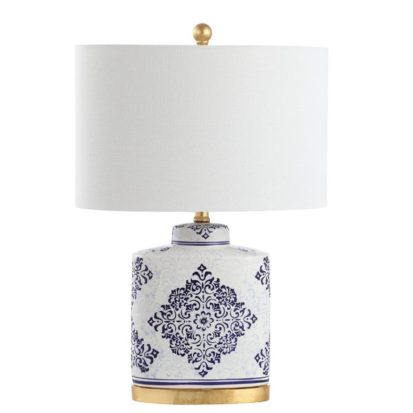 Safavieh KAMDYN Table Lamp: Elegant Blue & White Accent for Modern Spaces, Perfect for Bedside & Decor TBL4145A-SET2