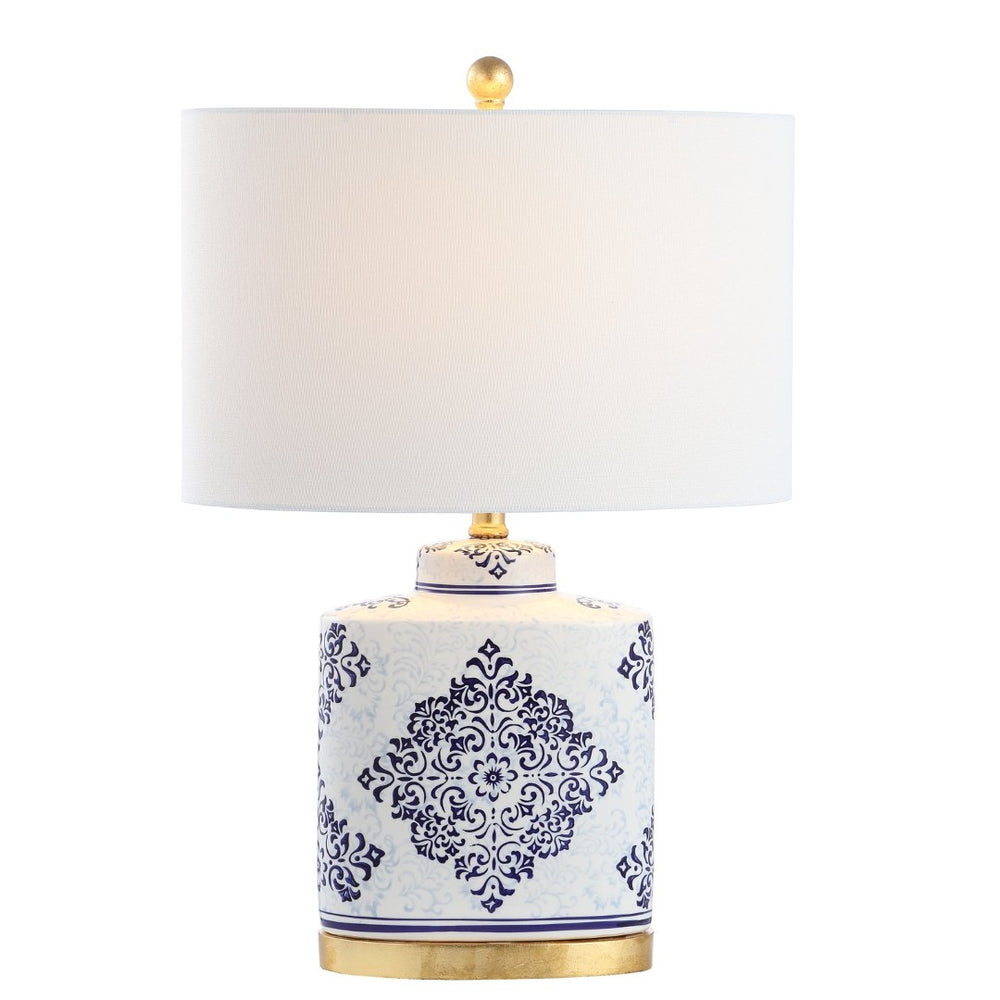 Safavieh KAMDYN Table Lamp: Elegant Blue & White Accent for Modern Spaces, Perfect for Bedside & Decor TBL4145A-SET2