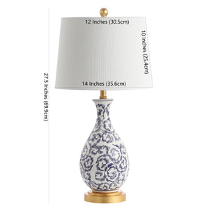 Safavieh AVI Table Lamp - Elegant Blue & White Design for Modern Spaces, Perfect for Ambiance & Style TBL4148A-SET2