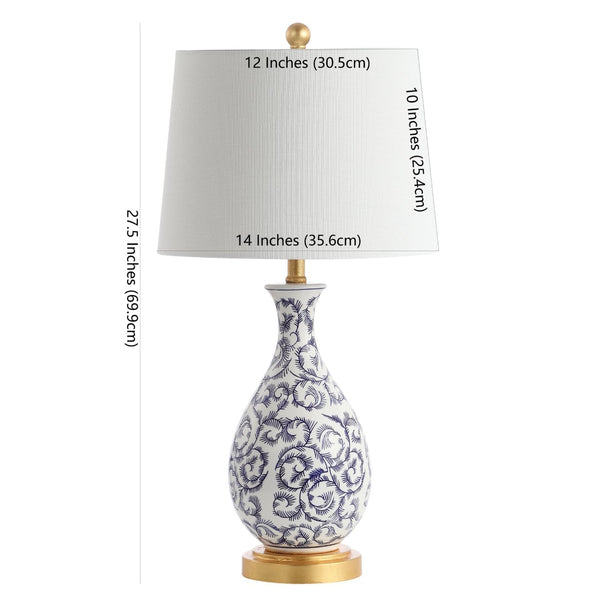 Safavieh AVI Table Lamp - Elegant Blue & White Design for Modern Spaces, Perfect for Ambiance & Style TBL4148A-SET2