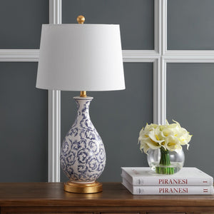 Safavieh AVI Table Lamp - Elegant Blue & White Design for Modern Spaces, Perfect for Ambiance & Style TBL4148A-SET2