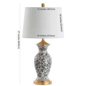 Safavieh KAEDEN, 27-Inch Black and White Ceramic Table Lamp - Modern Elegance for Home or Office Décor TBL4149A-SET2