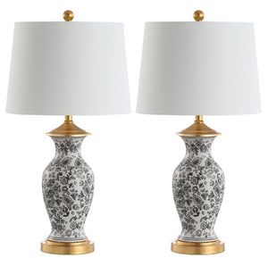 Safavieh KAEDEN, 27-Inch Black and White Ceramic Table Lamp - Modern Elegance for Home or Office Décor TBL4149A-SET2