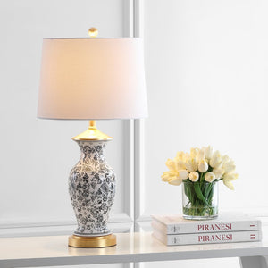 Safavieh KAEDEN, 27-Inch Black and White Ceramic Table Lamp - Modern Elegance for Home or Office Décor TBL4149A-SET2