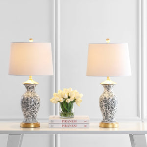 Safavieh KAEDEN, 27-Inch Black and White Ceramic Table Lamp - Modern Elegance for Home or Office Décor TBL4149A-SET2