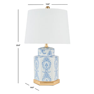 Safavieh BODIN Table Lamp - Elegant Blue & White Porcelain Design for Cozy Ambiance in Any Room TBL4150A-SET2