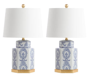 Safavieh BODIN Table Lamp - Elegant Blue & White Porcelain Design for Cozy Ambiance in Any Room TBL4150A-SET2