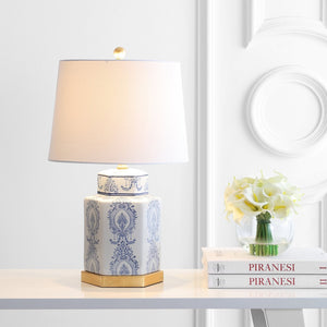 Safavieh BODIN Table Lamp - Elegant Blue & White Porcelain Design for Cozy Ambiance in Any Room TBL4150A-SET2