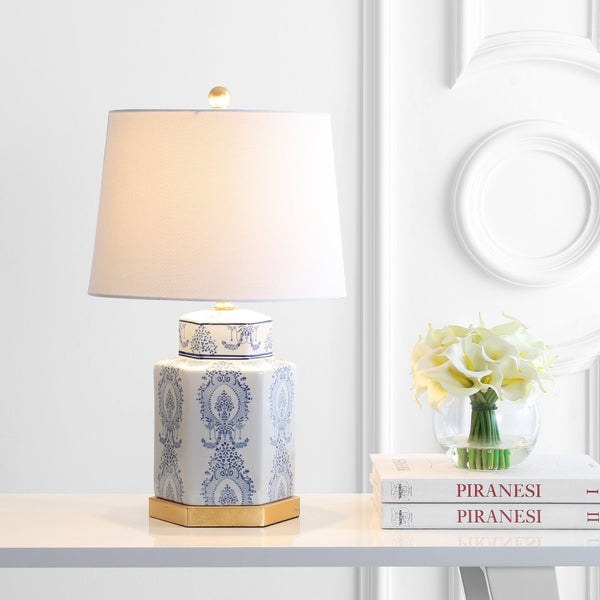 Safavieh BODIN Table Lamp - Elegant Blue & White Porcelain Design for Cozy Ambiance in Any Room TBL4150A-SET2