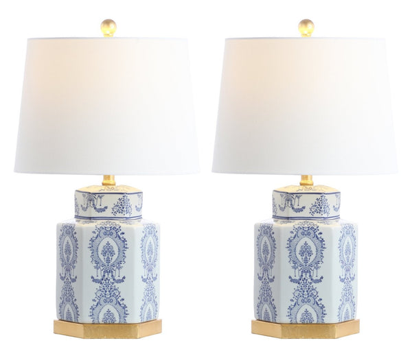 Safavieh BODIN Table Lamp - Elegant Blue & White Porcelain Design for Cozy Ambiance in Any Room TBL4150A-SET2