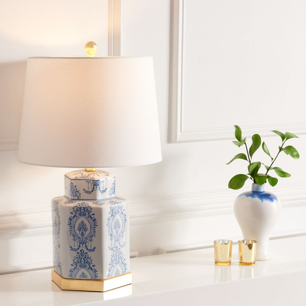 Safavieh BODIN Table Lamp - Elegant Blue & White Porcelain Design for Cozy Ambiance in Any Room TBL4150A-SET2