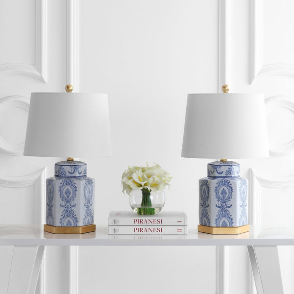 Safavieh BODIN Table Lamp - Elegant Blue & White Porcelain Design for Cozy Ambiance in Any Room TBL4150A-SET2